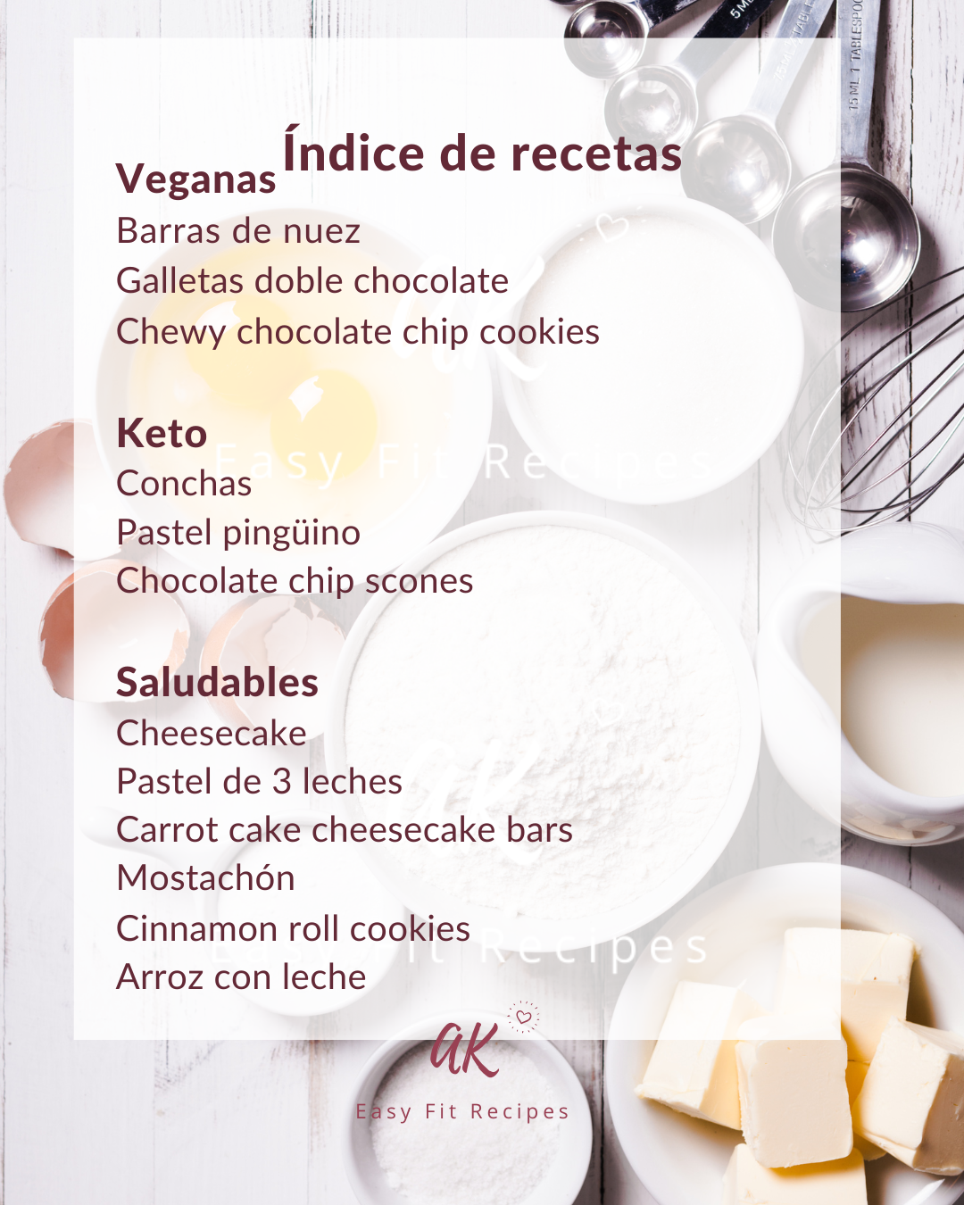 Recetario digital "Postres sin culpa"