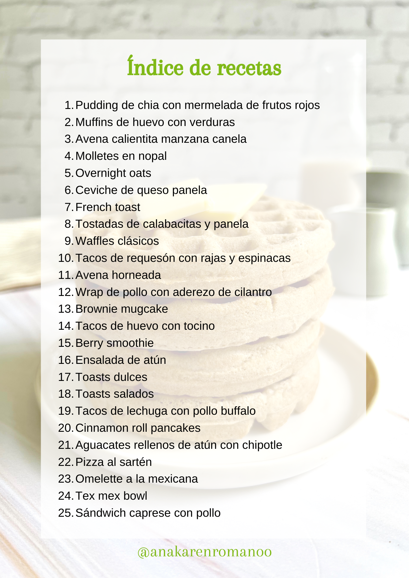 Recetario digital "Desayunos y cenas saludables"